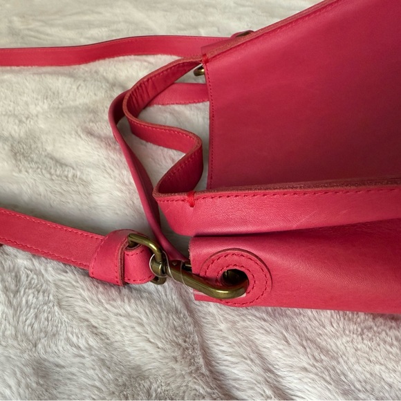 NWT Madewell The Sydney Leather Crossbody Bag Rosy Hibiscus Pink 🌺 - Picture 10 of 12